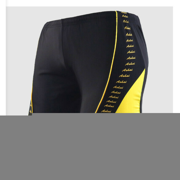 Popular adult boxer swimming trunks [L-2XL sizes] [black with yellow] (contact customer service after placing the order to confirm the delivery size)