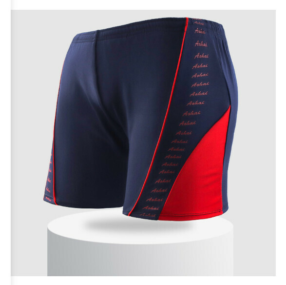 Popular adult boxer swimming trunks [L-2XL size] [red with blue background] (contact customer service after placing the order to confirm the delivery size)