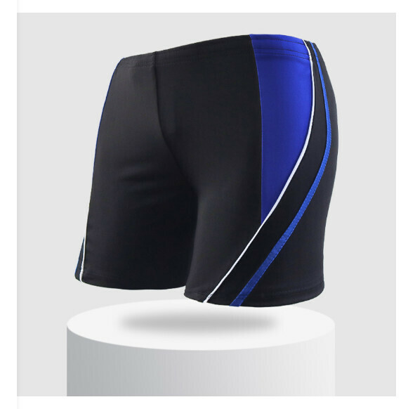 Popular adult boxer swimming trunks [L-3XL sizes] [Black bottom and dark blue] (contact customer service after placing the order to confirm the delivery size)