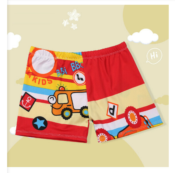 Hot recommended children's boxer swimming trunks [one size fits all (height 90-120CM, 25-45 pounds)] [color car-1]