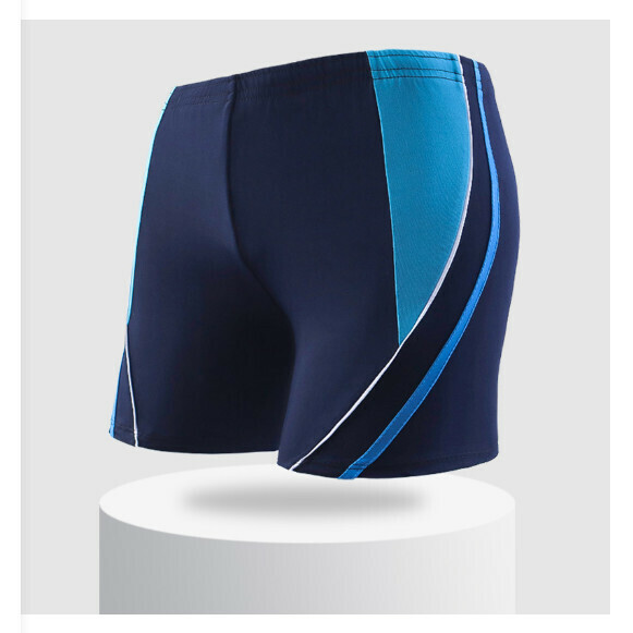 Hot recommended adult boxer swimming trunks [L-3XL sizes] [blue base and lake blue] (contact customer service after placing the order to confirm the delivery size)
