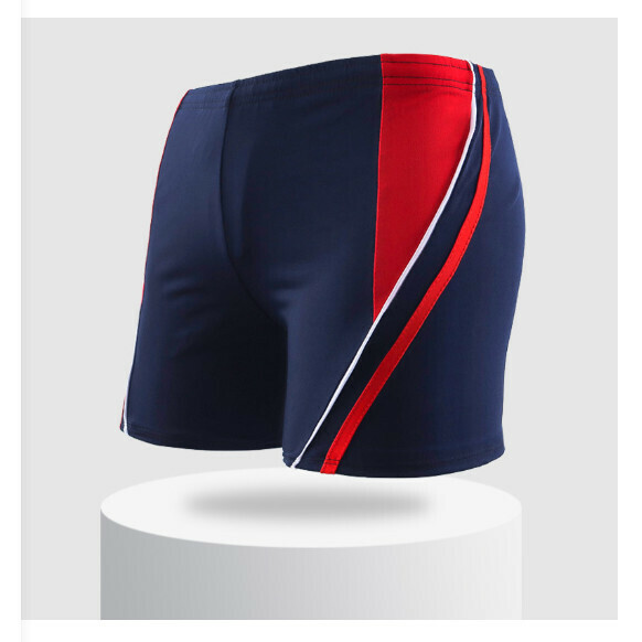 Hot recommended adult boxer swimming trunks [L-3XL size] [red with blue background] (contact customer service after placing the order to confirm the delivery size)