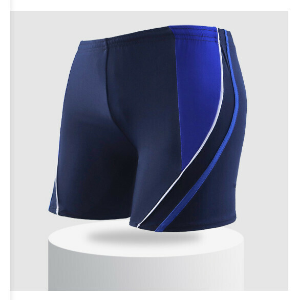 Popular adult boxer swimming trunks [L-3XL size] [blue base and dark blue] (contact customer service after placing the order to confirm the delivery size)