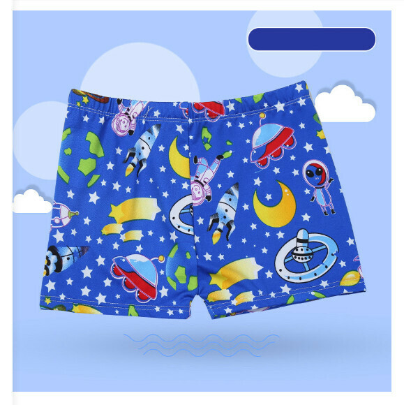 Hot recommended children's boxer swimming trunks [one size fits all (height 90-120CM, 25-45 pounds)] [blue-4]