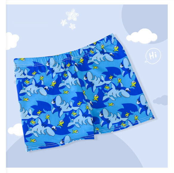 Hot recommended children's boxer swimming trunks [one size fits all (height 90-120CM, 25-45 pounds)] [sea blue-32]