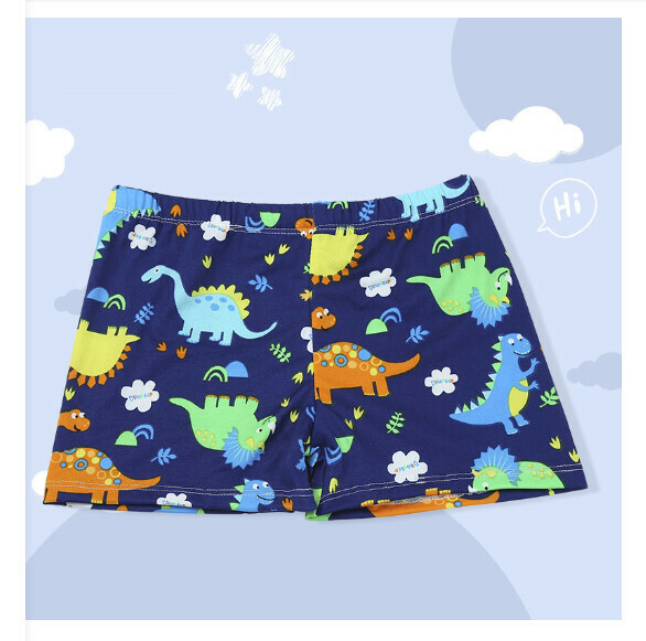 Hot recommended children's boxer swimming trunks [one size fits all (height 90-120CM, 25-45 pounds)] [blue-bottomed long-necked dinosaur-43]