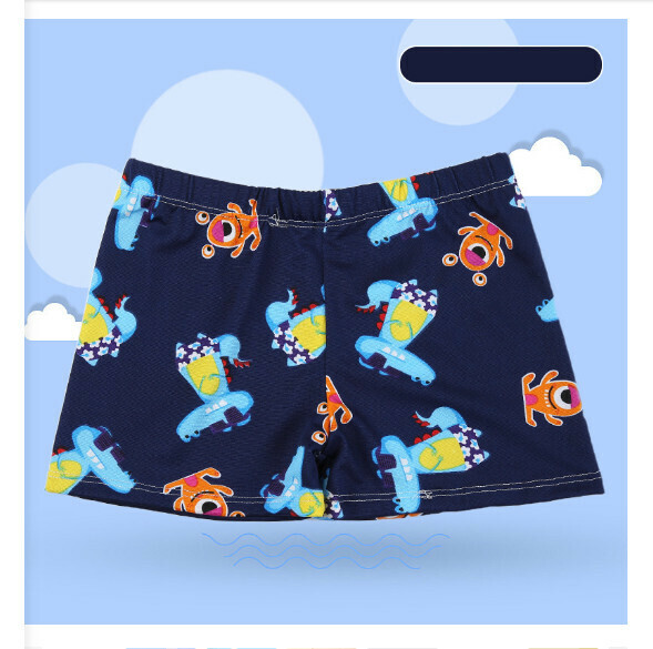 Hot recommended children's boxer swimming trunks [one size fits all (height 90-120CM, 25-45 pounds)] [navy bottom crocodile-40]