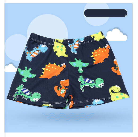 Hot recommended children's boxer swimming trunks [one size fits all (height 90-120CM, 25-45 pounds)] [navy bottom multi-color dinosaur-38]