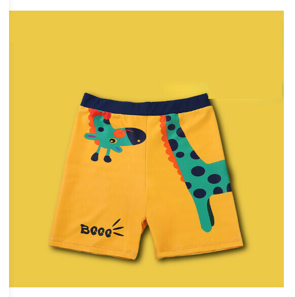 Hot recommended children's boxer swimming trunks [one size fits all (height 100-120CM, 30-70 pounds)] [orange bottom giraffe]