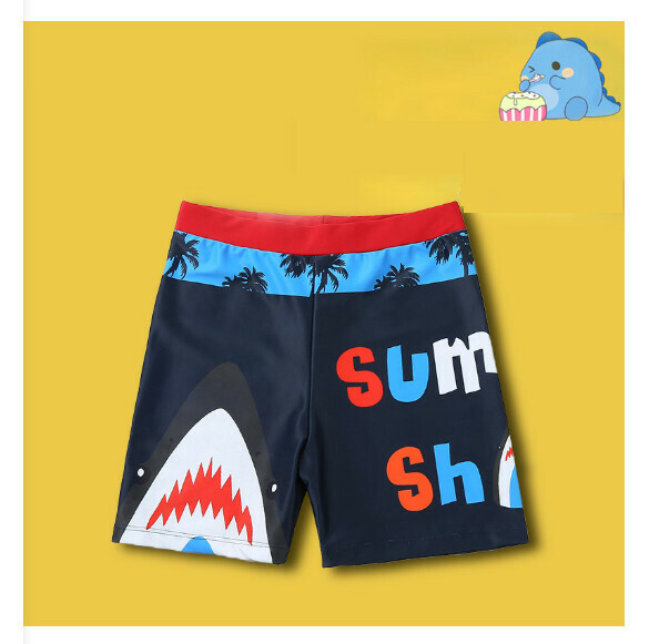 Hot recommended children's boxer swimming trunks [one size fits all (height 100-120CM, 30-70 pounds)] [black bottom shark]
