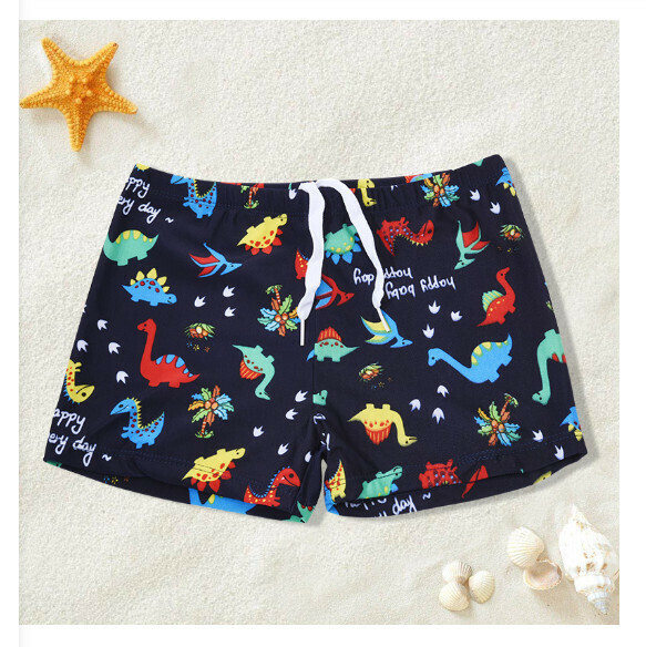 Hot recommended children's boxer swimming trunks [One size fits all (height 110-130CM, 30-50 pounds)] [Black Underwater World]