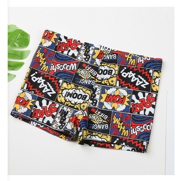 Hot recommended children's boxer swimming trunks [M size] [YK916823 black bottom]