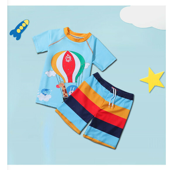 Hotly recommended children's split short-sleeved swimsuit [M-XL size] [Hot air balloon] (contact customer service after placing the order to confirm the delivery size)