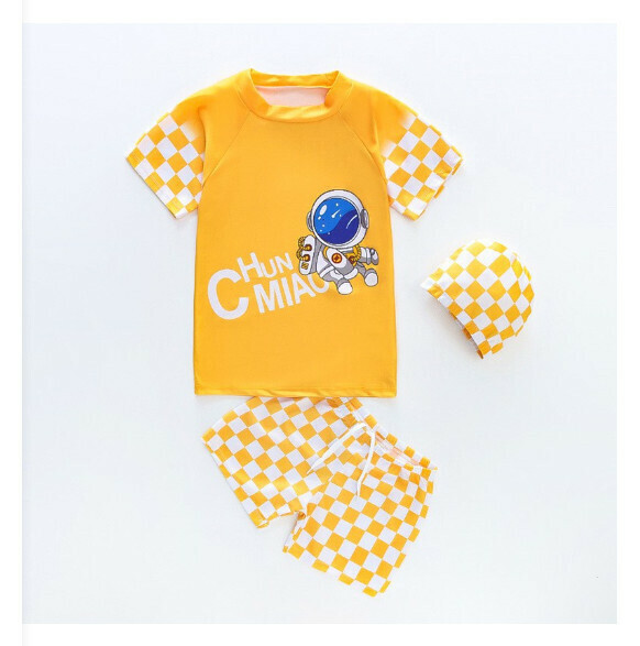 Hot recommended children's split short-sleeved swimsuit [M-XL size] [NT11553 yellow] (contact customer service after placing the order to confirm the delivery size)