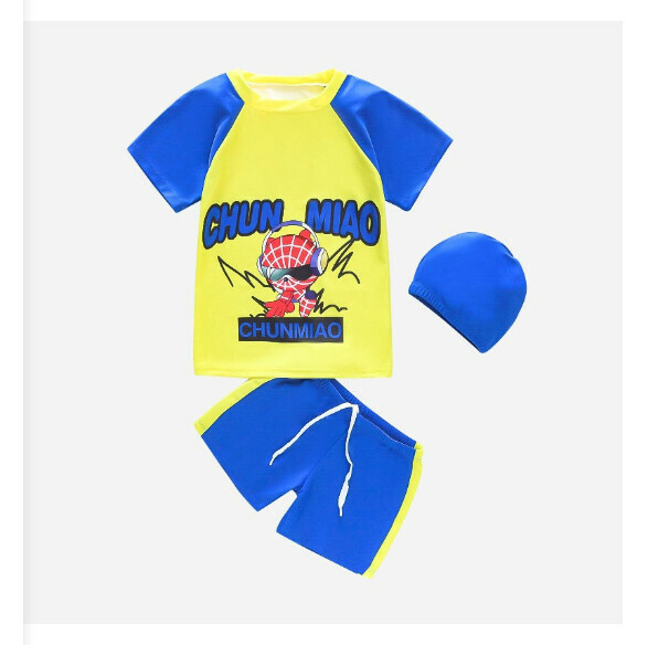 Hot recommended children's split short-sleeved swimsuit [M-XL size] [NT11563 yellow] (contact customer service after placing the order to confirm the delivery size)