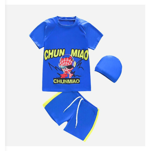 Hot recommended children's split short-sleeved swimsuit [M-XL size] [NT11563 sapphire blue] (contact customer service after placing the order to confirm the delivery size)