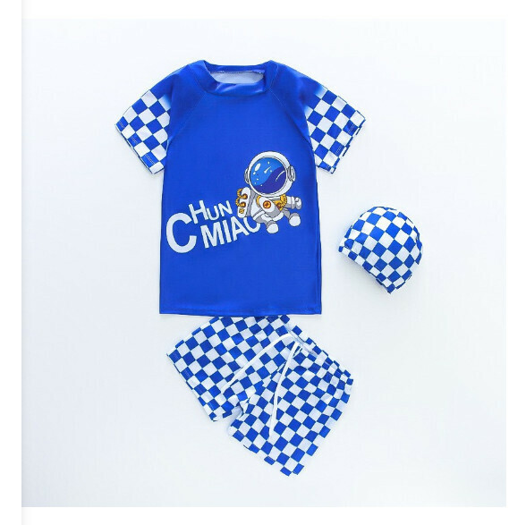 Hot recommended children's split short-sleeved swimsuit [M-XL size] [NT11553 sapphire blue] (contact customer service after placing the order to confirm the delivery size)