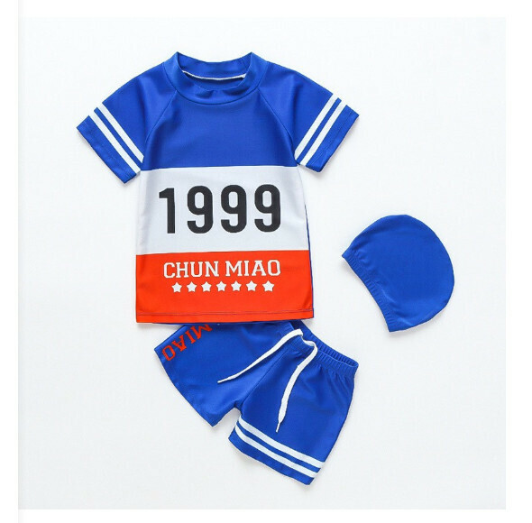 Hot recommended children's split short-sleeved swimsuit [M-XL size] [NT11527 royal blue] (contact customer service after placing the order to confirm the delivery size)