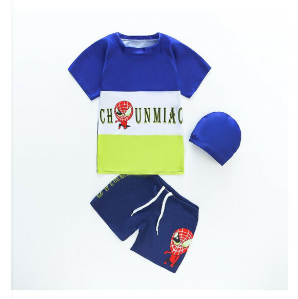 Hot recommended children's split short-sleeved swimsuit [M-XL size] [NT11555 Navy Blue] (contact customer service after placing the order to confirm the delivery size)