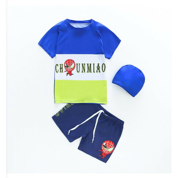 Hot recommended children's split short-sleeved swimsuit [M-XL size] [NT11555 sapphire blue] (contact customer service after placing the order to confirm the delivery size)