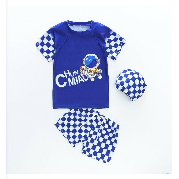 Hot recommended children's split short-sleeved swimsuit [M-XL size] [NT11553 navy blue] (contact customer service after placing the order to confirm the delivery size)