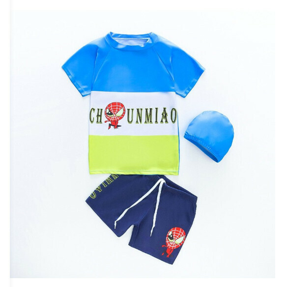 Hot recommended children's split short-sleeved swimsuit [M-XL size] [NT11555 Lake Blue] (contact customer service after placing the order to confirm the delivery size)