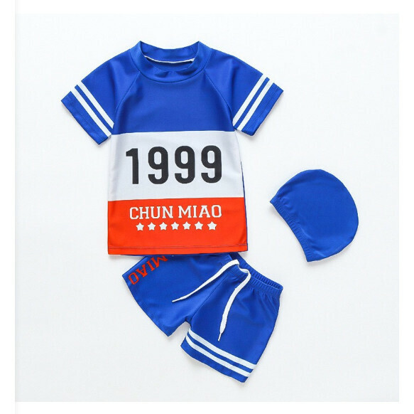 Hot recommended children's split short-sleeved swimsuit [M-XL size] [NT11522 royal blue] (contact customer service after placing the order to confirm the delivery size)