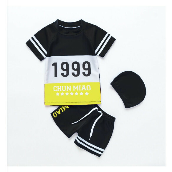 Hot recommended children's split short-sleeved swimsuit [M-XL size] [NT11527 black] (contact customer service after placing the order to confirm the delivery size)
