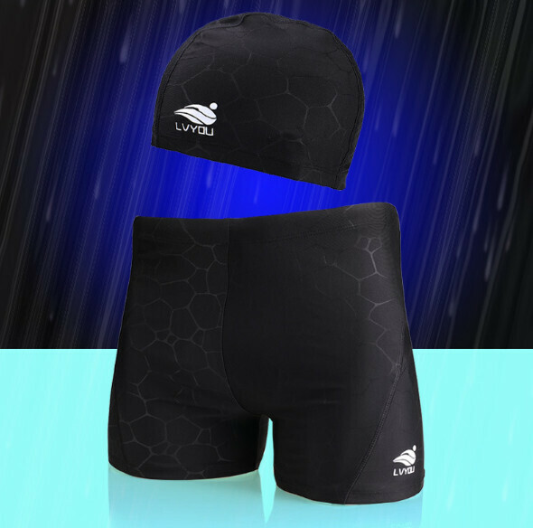 Hot recommended boxer quick-drying swimming trunks [XL-4XL] [boxer corrugated pants + cap] (contact customer service after placing the order to confirm the delivery size)