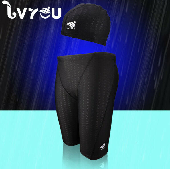 Hot-selling boxer quick-drying swimming trunks [XL-4XL] [Five-point sharkskin pants + hat] (contact customer service after placing the order to confirm the delivery size)