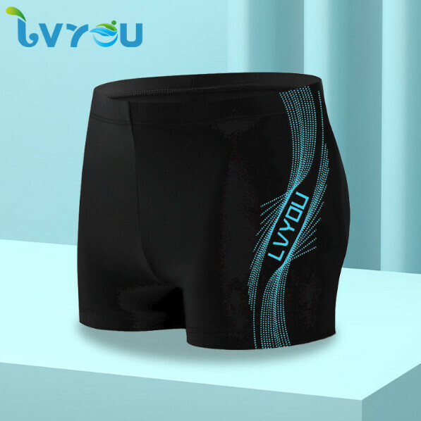 Hot recommended boxer swimming trunks [L-4XL] [8701-3# boxer blue line pants] (contact customer service after placing the order to confirm the delivery size)