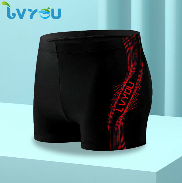Hot recommended boxer swimming trunks [L-4XL] [8701-4# boxer red line single pants] (contact customer service after placing the order to confirm the delivery size)