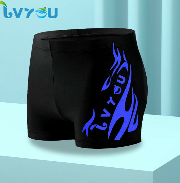Hot recommended boxer swimming trunks [L-4XL] [8701-1# boxer blue label single pants] (contact customer service after placing the order to confirm the delivery size)