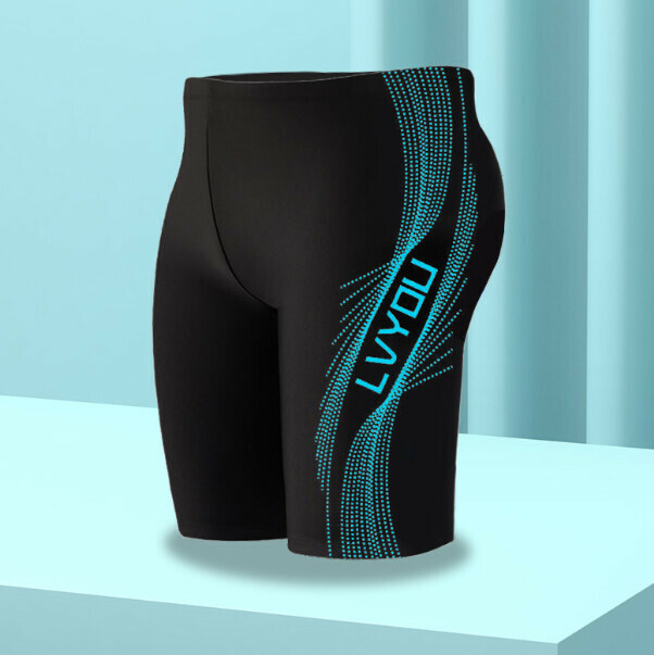 Hot recommended boxer swimming trunks [L-4XL] [8702-3# five-point blue line pants] (contact customer service after placing the order to confirm the delivery size)