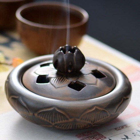 仿古蓮花薰香爐