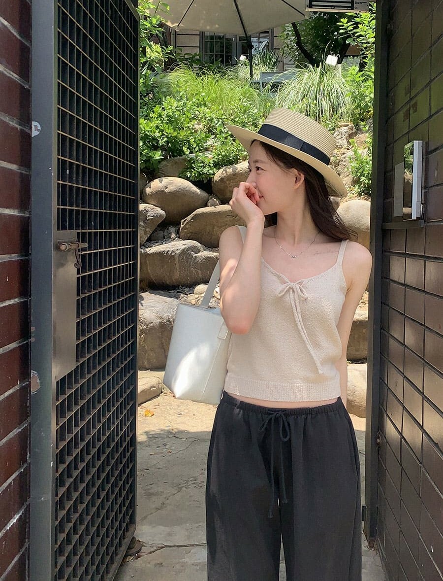 韓國Cherrykoko授權 微甜蝴蝶結綁帶針織背心【MADE, CRKO】系列