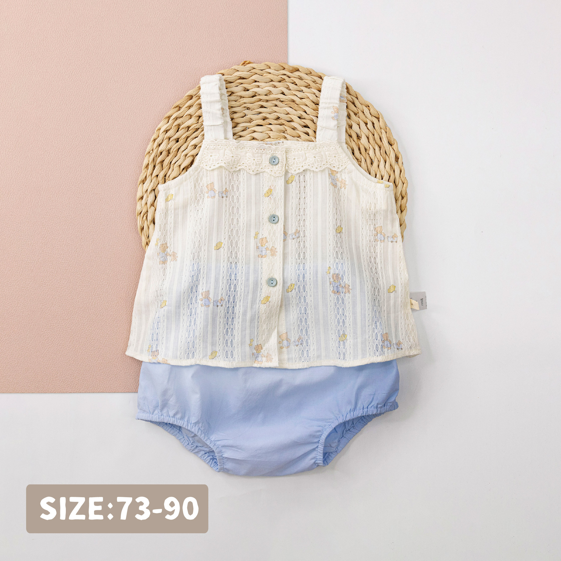 【JG0418】晚安小熊質感緹花刺繡套裝