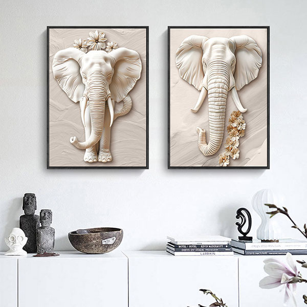 立體奶油風格無框掛畫