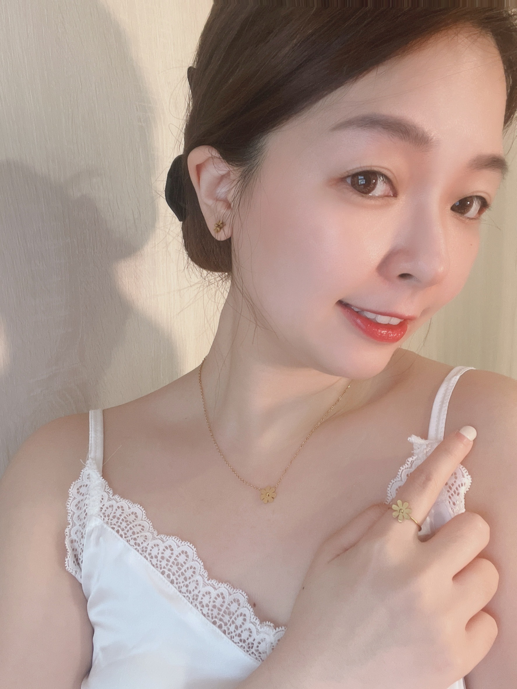 小雛菊Belides金色不褪色鈦鋼項鍊