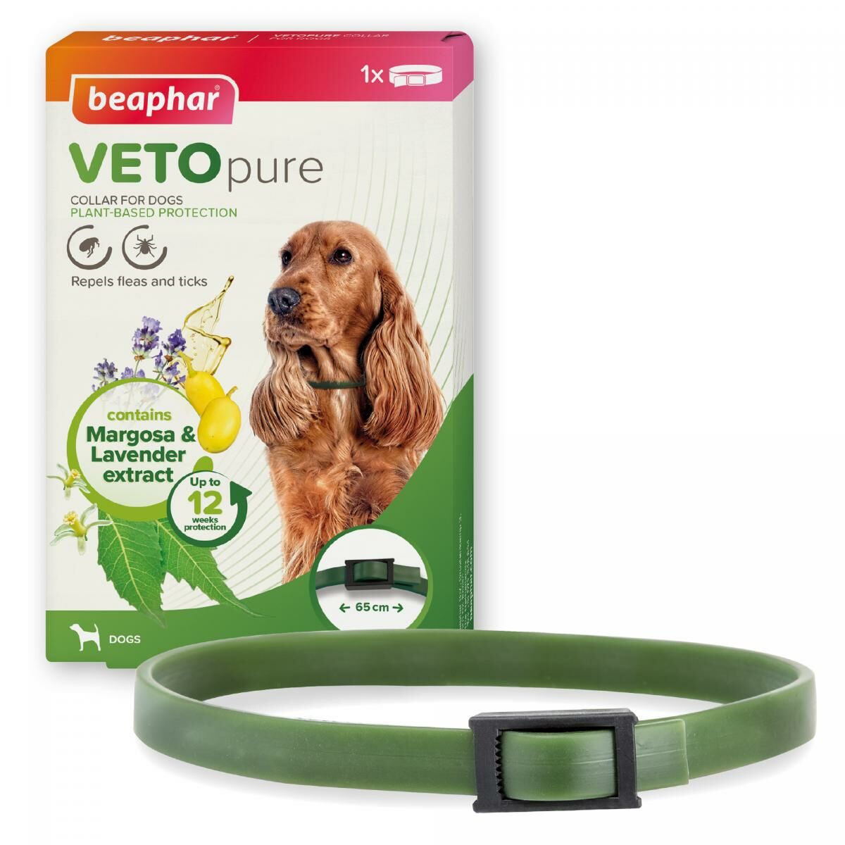 Beaphar VETO pure Anti Flea & Ticks Collar for Dogs (3 months)