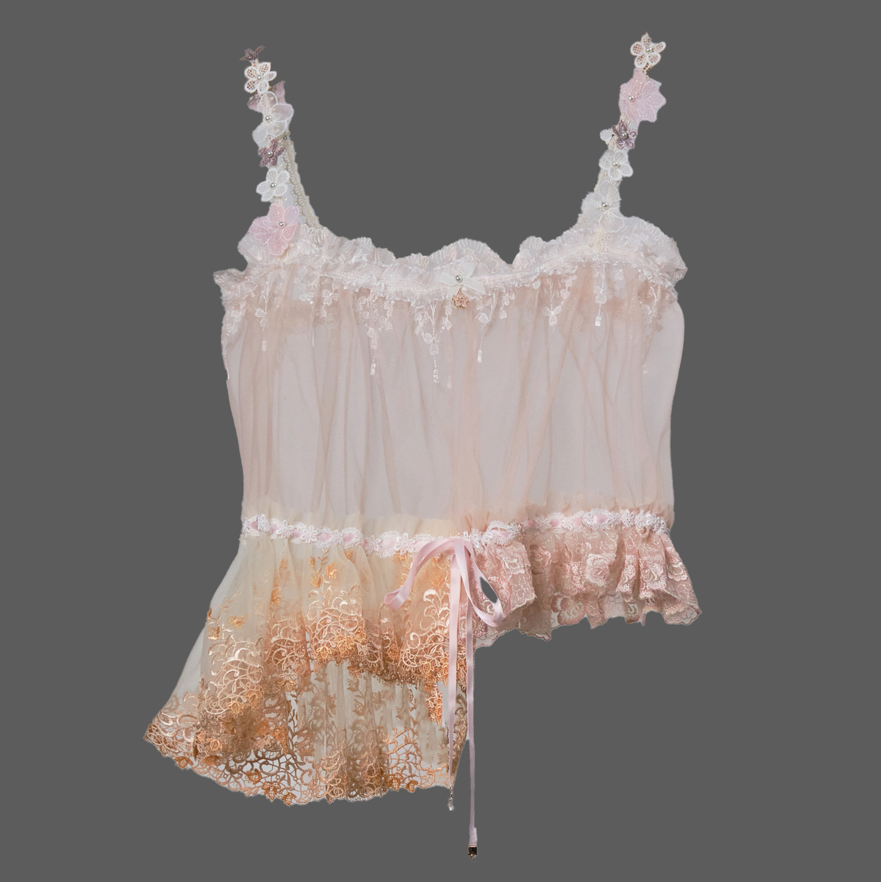 Island Midnight Lace Splice Camisole top