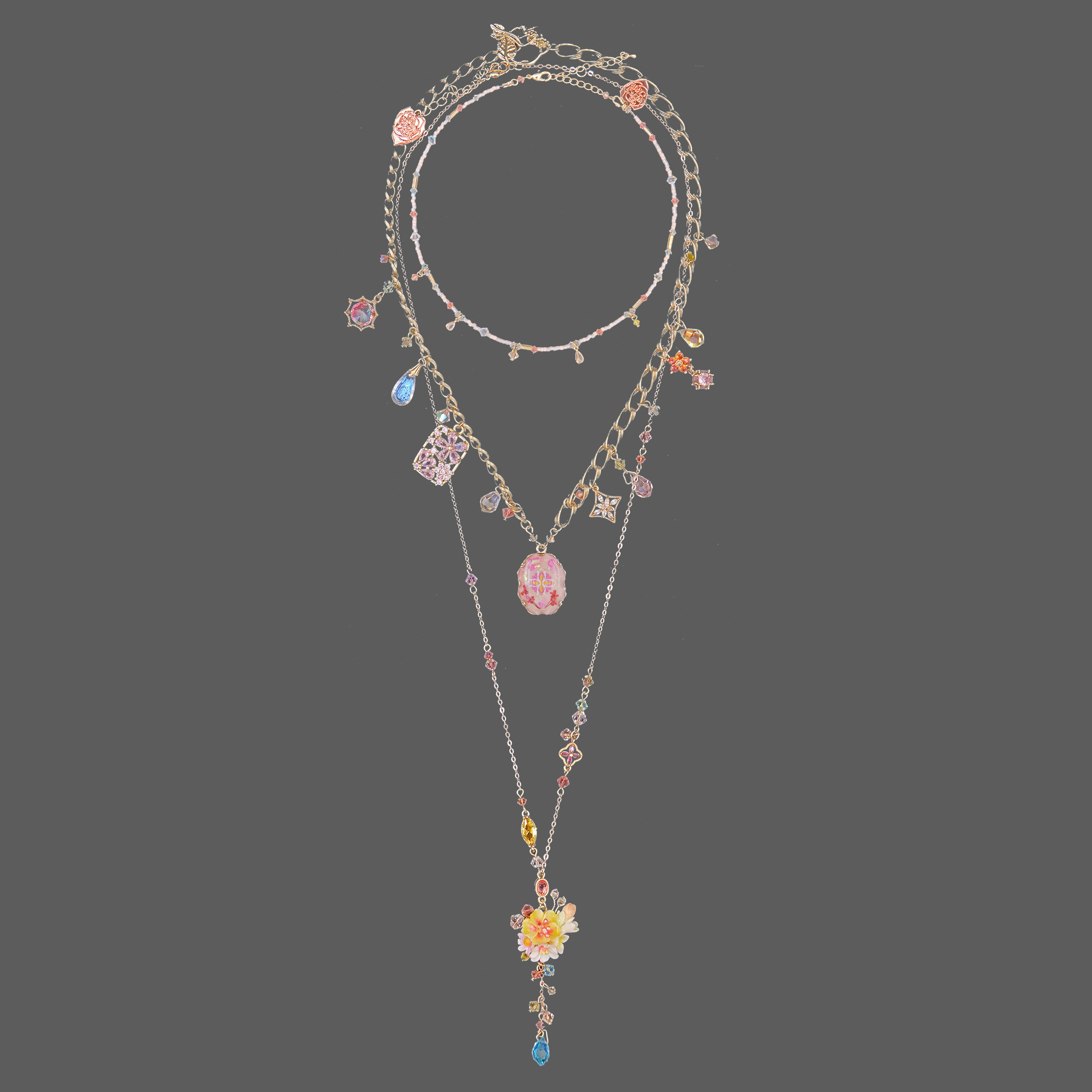 Scilian Tiles Oshibana Necklace Set