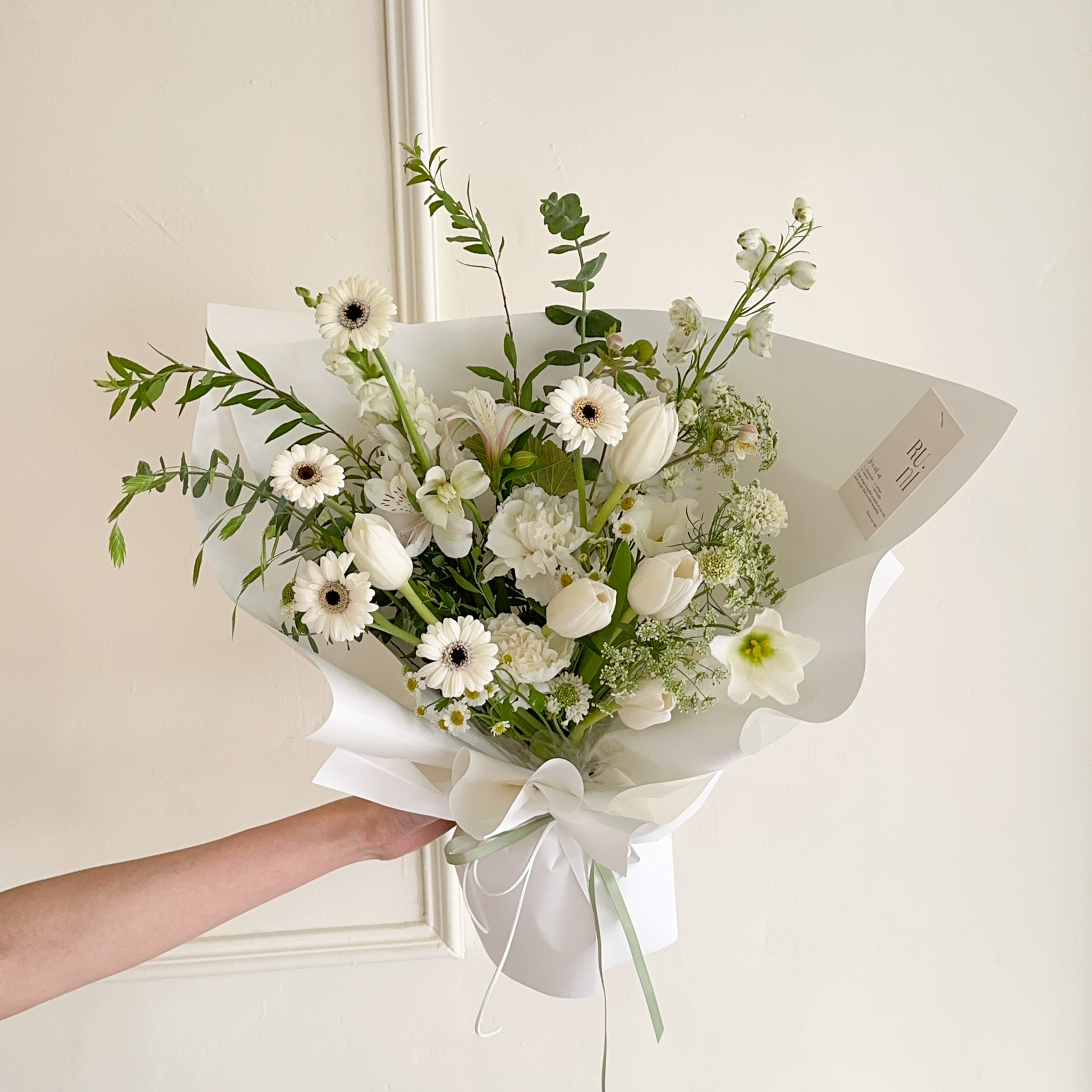 白綠森林-自然風白綠綜合鮮花花束
