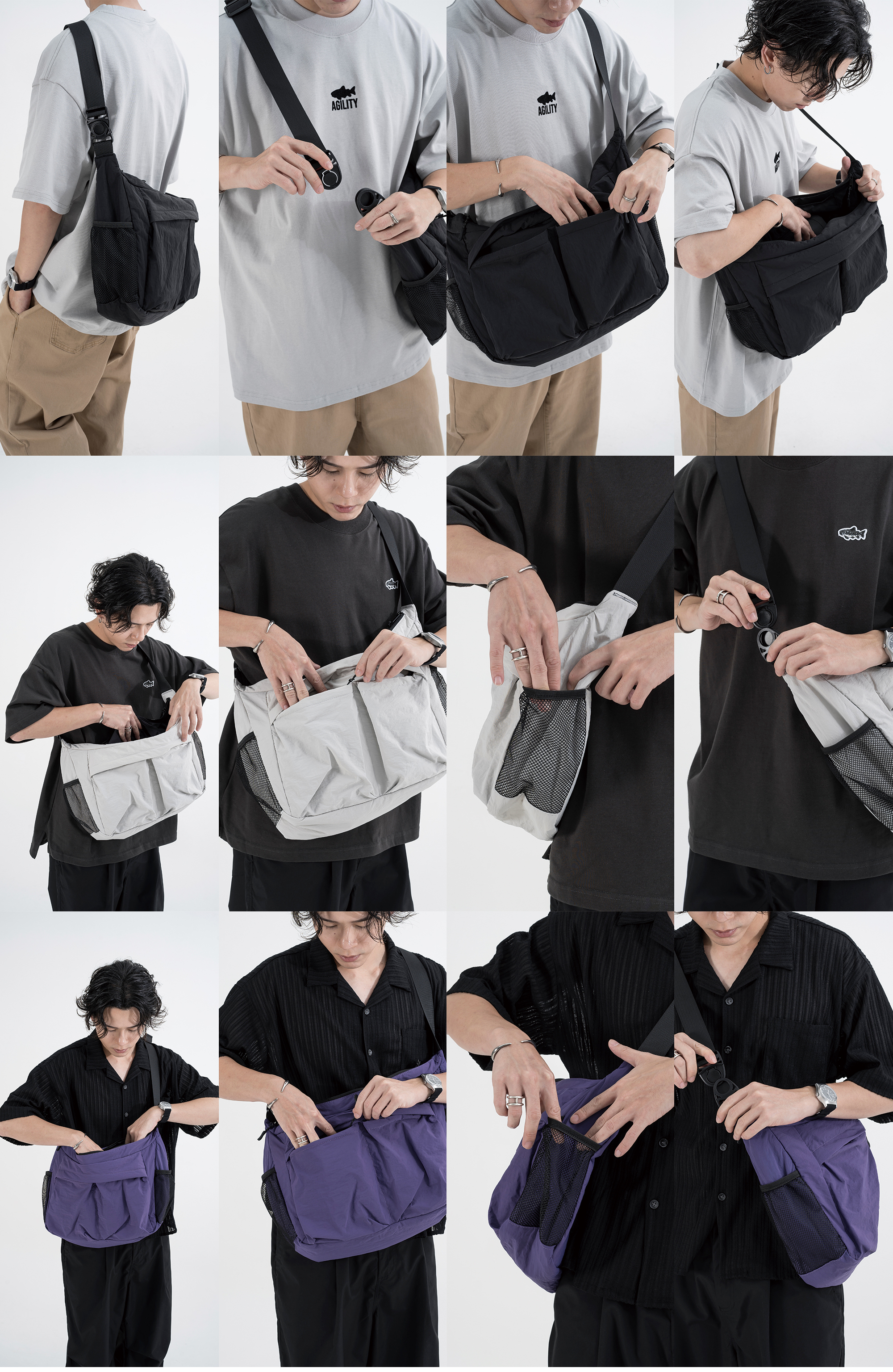 AGILITY Teflon® Half Moon Crossbody Bag 半月跨斜側背包[B-HB]