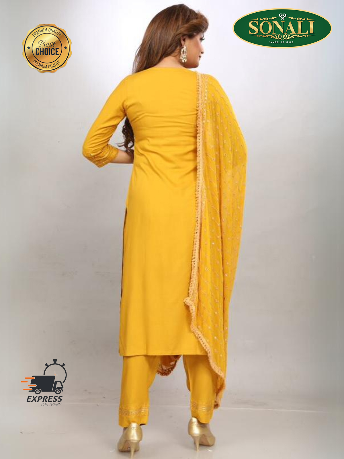 Sonali Premier Quality Ladies Punjabi Suit with Dupatta Indian Traditional Suit Women's Wear - Q1882