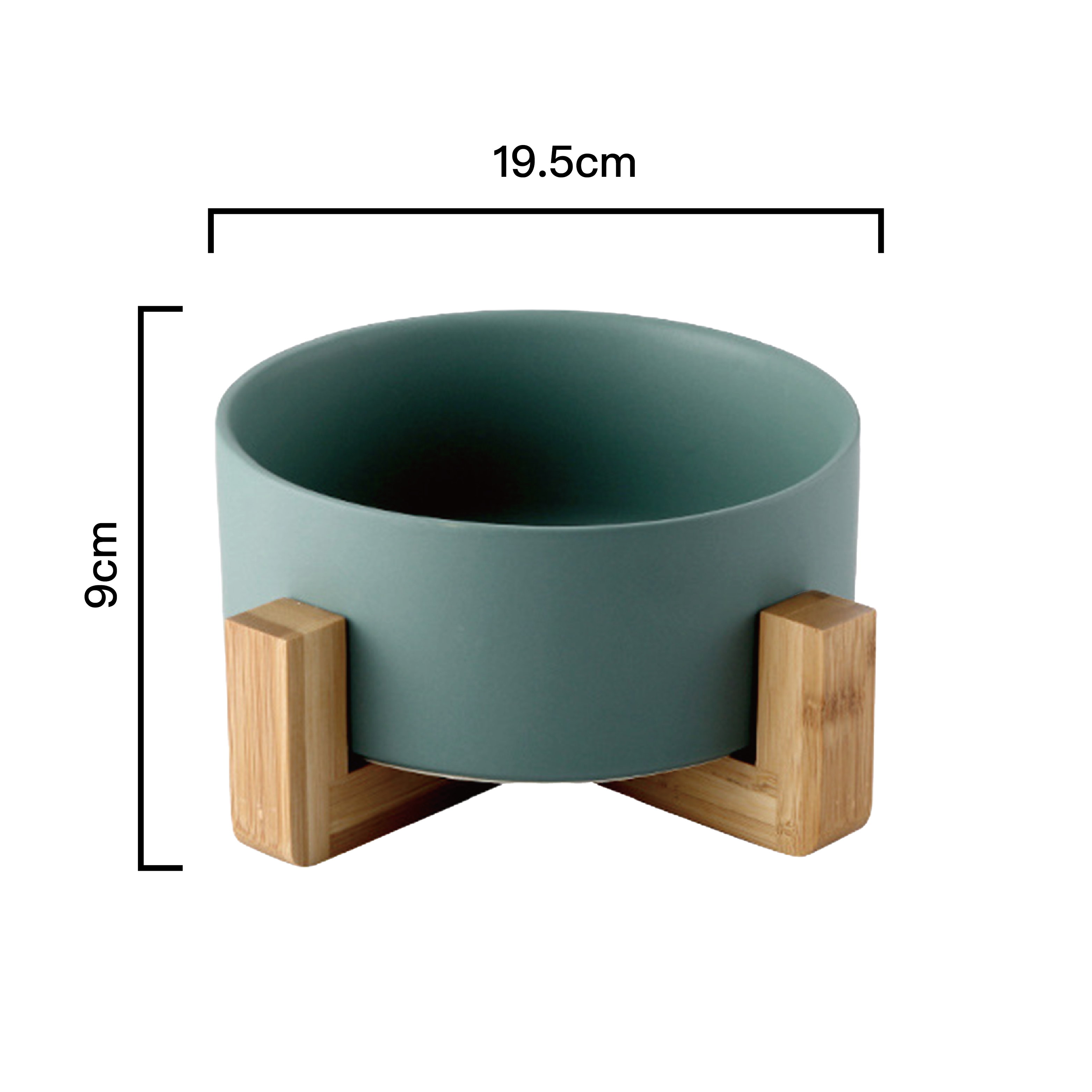 PettoDeli | 15.5cm啞面直身碗 連木架 (綠色)（710002）