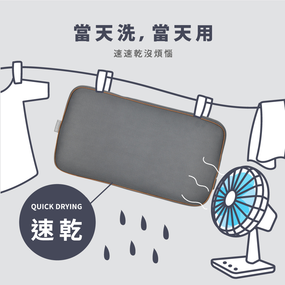 可沖洗快乾露營枕,當天洗當天用,快速乾燥不怕潮濕