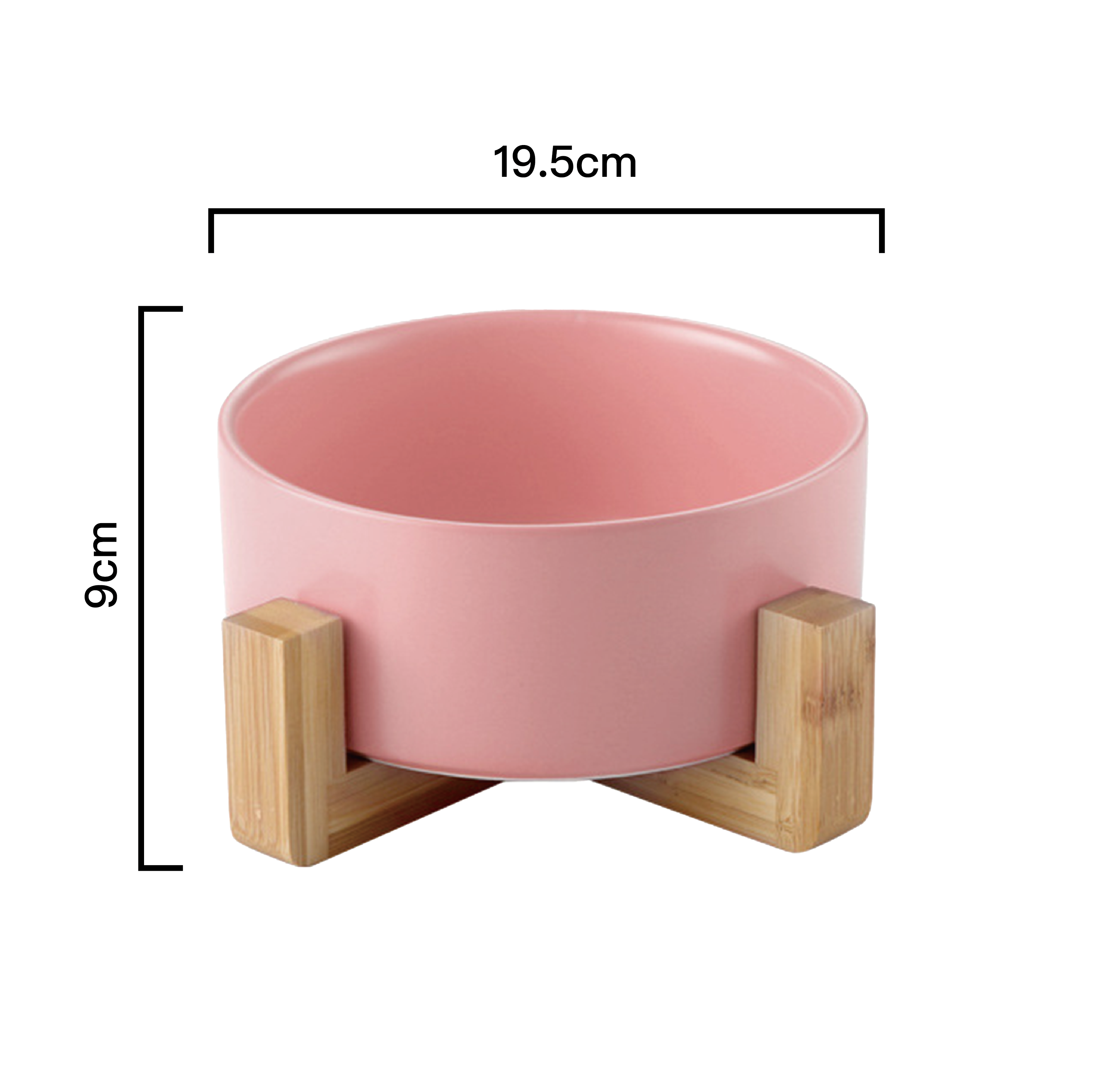 PettoDeli | 15.5cm啞面直身碗 連木架 (粉紅色)（710003）