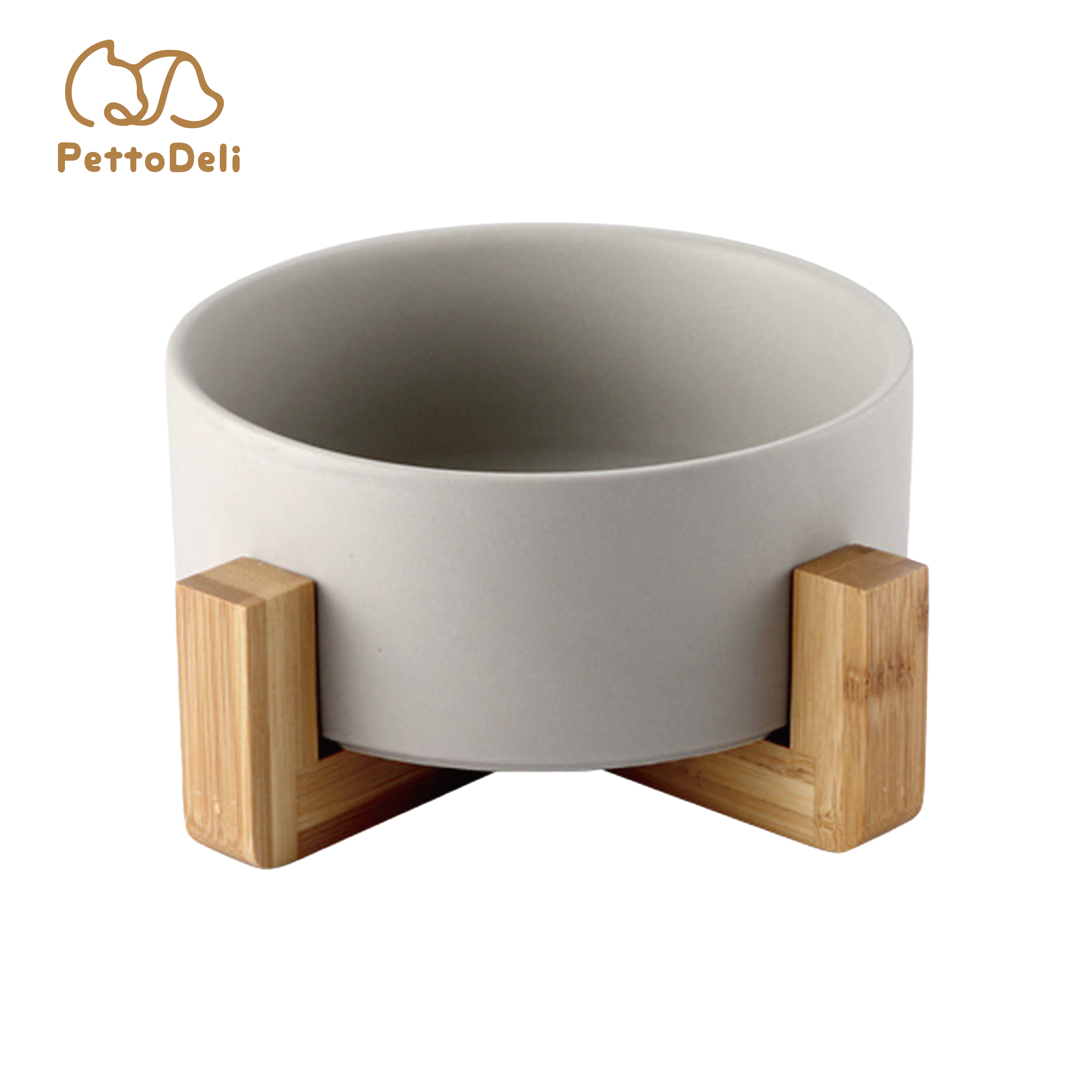 PettoDeli | 15.5cm啞面直身碗 連木架 (灰色)（710004）
