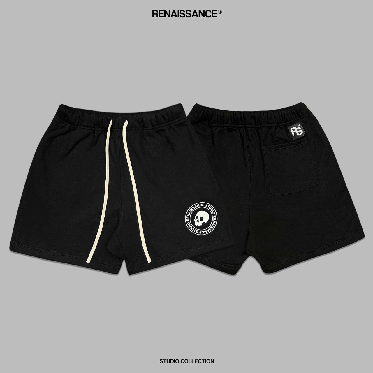 RENAISSANCE 立體膠印骷髏Logo 長抽繩棉短褲 ‘’ HIGH DENSITY SKULL SHORTS ‘’
